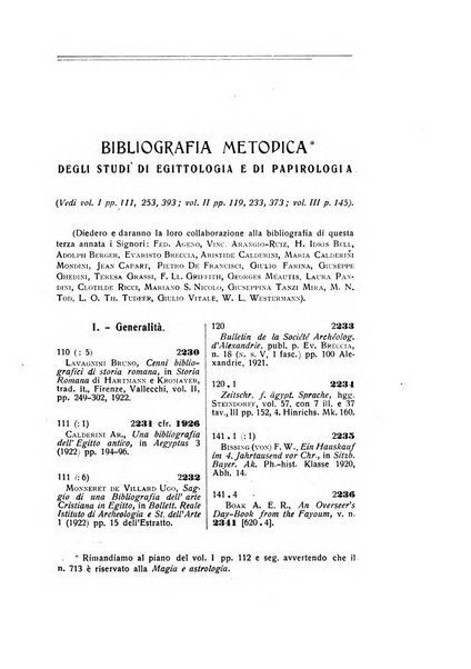 Aegyptus rivista italiana di egittologia e di papirologia