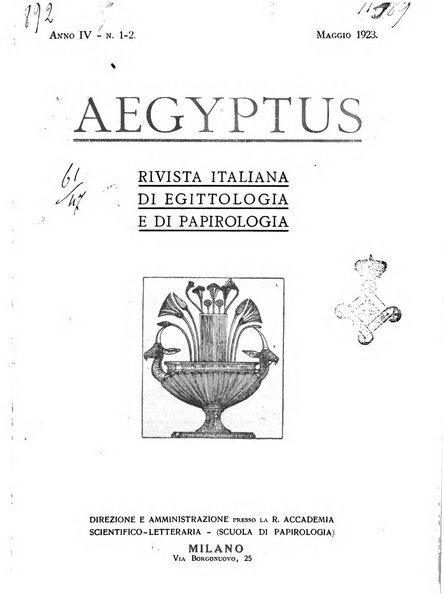 Aegyptus rivista italiana di egittologia e di papirologia