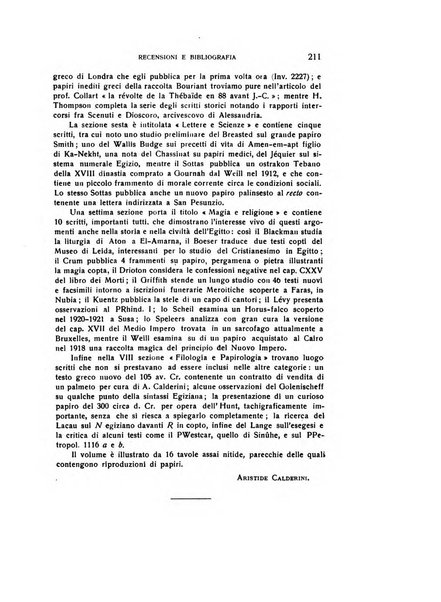 Aegyptus rivista italiana di egittologia e di papirologia