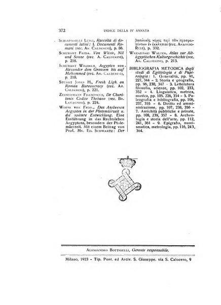 Aegyptus rivista italiana di egittologia e di papirologia