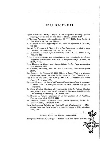 Aegyptus rivista italiana di egittologia e di papirologia