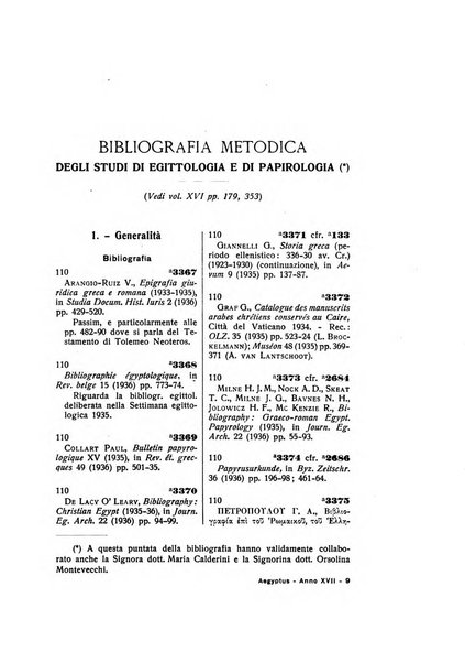 Aegyptus rivista italiana di egittologia e di papirologia