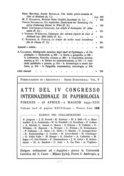 Aegyptus rivista italiana di egittologia e di papirologia