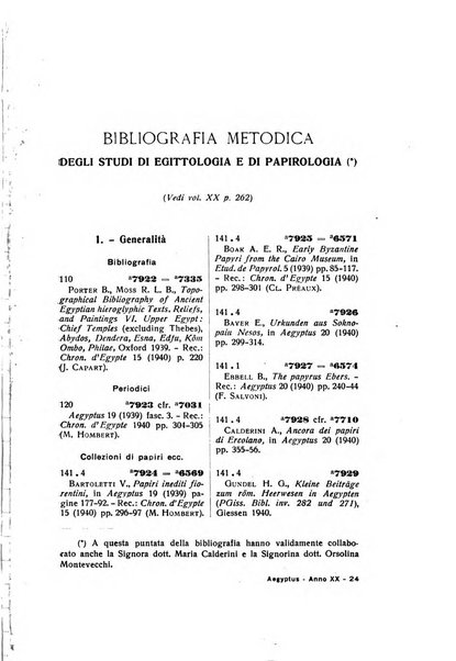 Aegyptus rivista italiana di egittologia e di papirologia