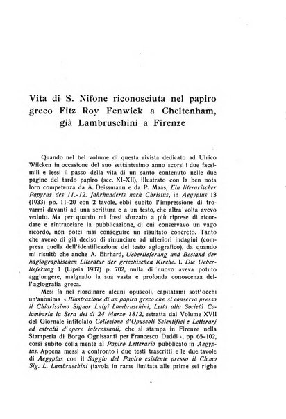 Aegyptus rivista italiana di egittologia e di papirologia