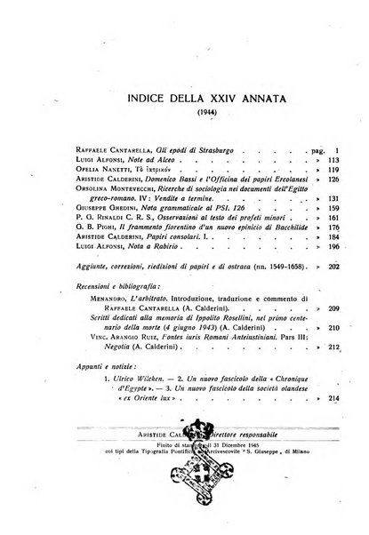 Aegyptus rivista italiana di egittologia e di papirologia