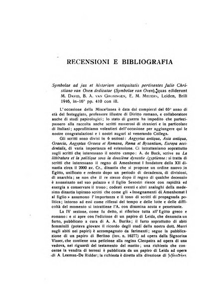 Aegyptus rivista italiana di egittologia e di papirologia