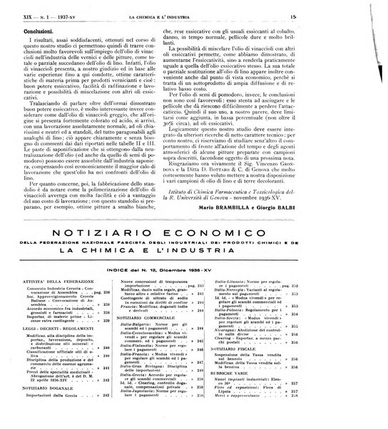 La chimica e l'industria organo ufficiale dell'Associazione italiana di chimica e della Federazione nazionale fascista degli industriali dei prodotti chimici