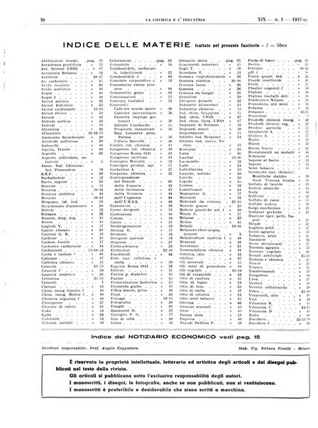 La chimica e l'industria organo ufficiale dell'Associazione italiana di chimica e della Federazione nazionale fascista degli industriali dei prodotti chimici