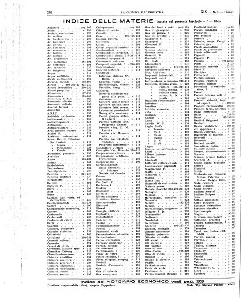 La chimica e l'industria organo ufficiale dell'Associazione italiana di chimica e della Federazione nazionale fascista degli industriali dei prodotti chimici
