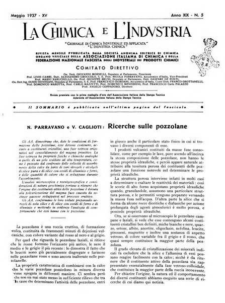 La chimica e l'industria organo ufficiale dell'Associazione italiana di chimica e della Federazione nazionale fascista degli industriali dei prodotti chimici