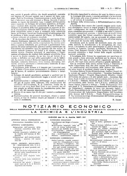 La chimica e l'industria organo ufficiale dell'Associazione italiana di chimica e della Federazione nazionale fascista degli industriali dei prodotti chimici