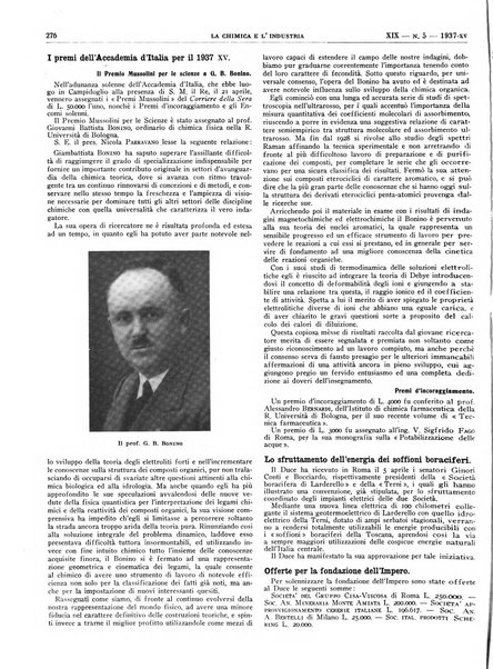 La chimica e l'industria organo ufficiale dell'Associazione italiana di chimica e della Federazione nazionale fascista degli industriali dei prodotti chimici