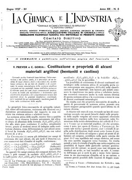 La chimica e l'industria organo ufficiale dell'Associazione italiana di chimica e della Federazione nazionale fascista degli industriali dei prodotti chimici