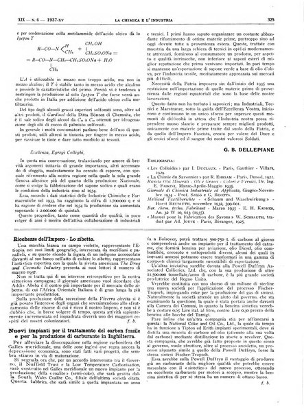 La chimica e l'industria organo ufficiale dell'Associazione italiana di chimica e della Federazione nazionale fascista degli industriali dei prodotti chimici