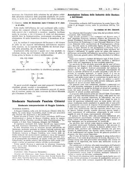 La chimica e l'industria organo ufficiale dell'Associazione italiana di chimica e della Federazione nazionale fascista degli industriali dei prodotti chimici