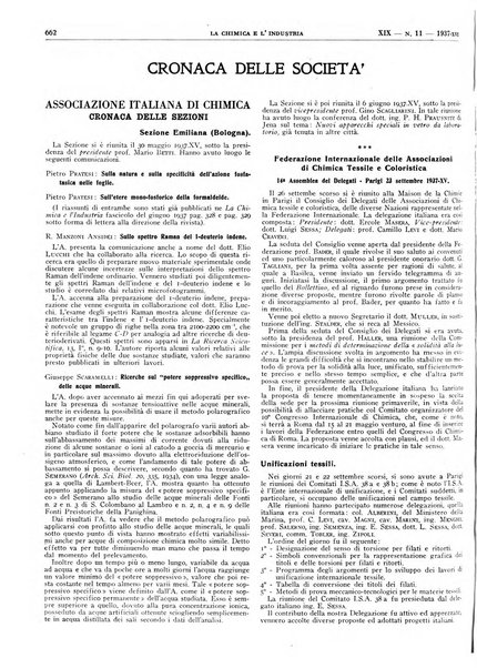 La chimica e l'industria organo ufficiale dell'Associazione italiana di chimica e della Federazione nazionale fascista degli industriali dei prodotti chimici