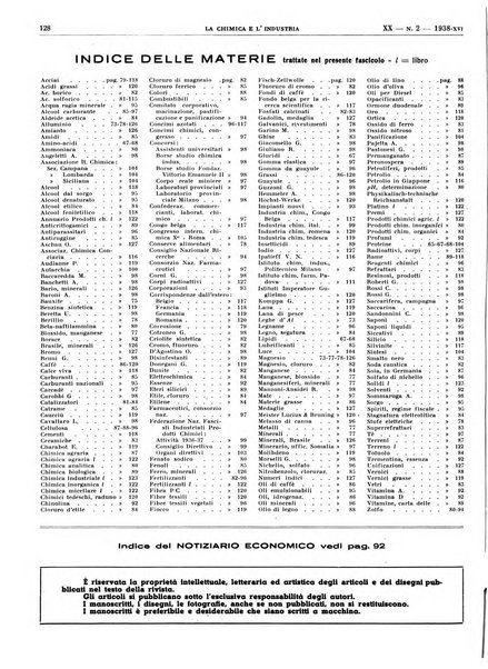 La chimica e l'industria organo ufficiale dell'Associazione italiana di chimica e della Federazione nazionale fascista degli industriali dei prodotti chimici