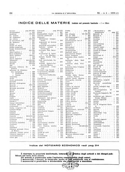 La chimica e l'industria organo ufficiale dell'Associazione italiana di chimica e della Federazione nazionale fascista degli industriali dei prodotti chimici
