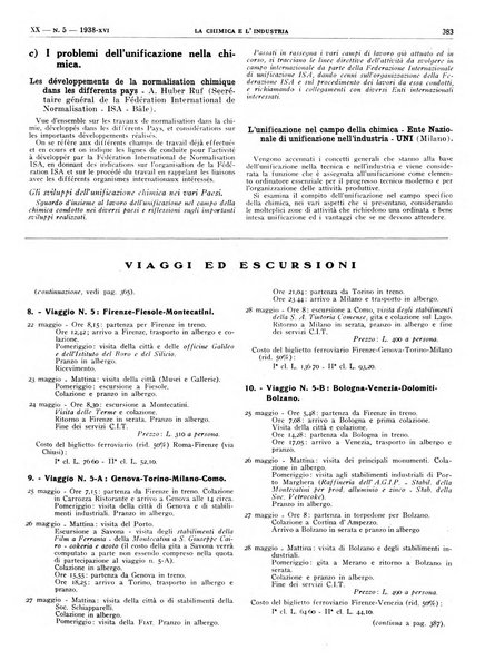 La chimica e l'industria organo ufficiale dell'Associazione italiana di chimica e della Federazione nazionale fascista degli industriali dei prodotti chimici