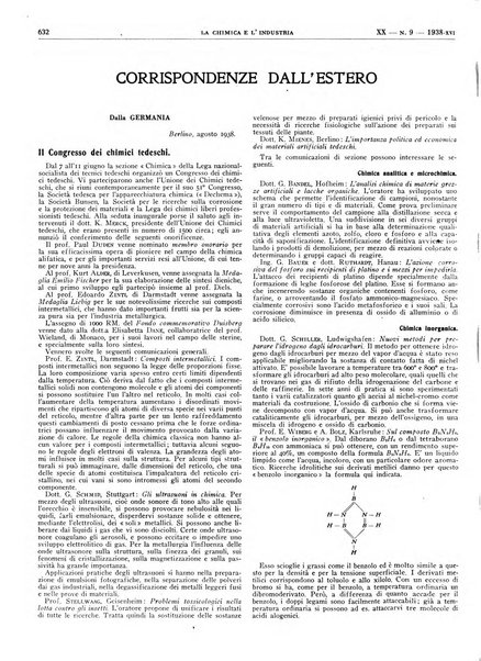 La chimica e l'industria organo ufficiale dell'Associazione italiana di chimica e della Federazione nazionale fascista degli industriali dei prodotti chimici