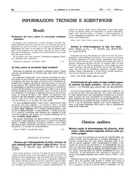 La chimica e l'industria organo ufficiale dell'Associazione italiana di chimica e della Federazione nazionale fascista degli industriali dei prodotti chimici