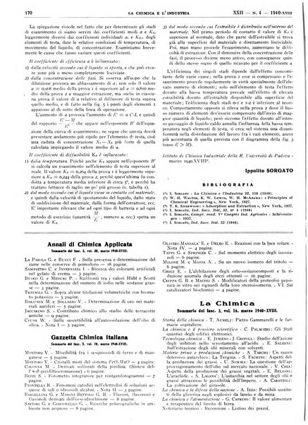 La chimica e l'industria organo ufficiale dell'Associazione italiana di chimica e della Federazione nazionale fascista degli industriali dei prodotti chimici