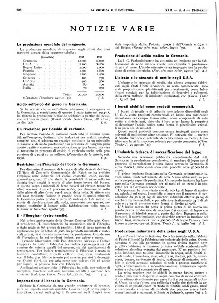 La chimica e l'industria organo ufficiale dell'Associazione italiana di chimica e della Federazione nazionale fascista degli industriali dei prodotti chimici