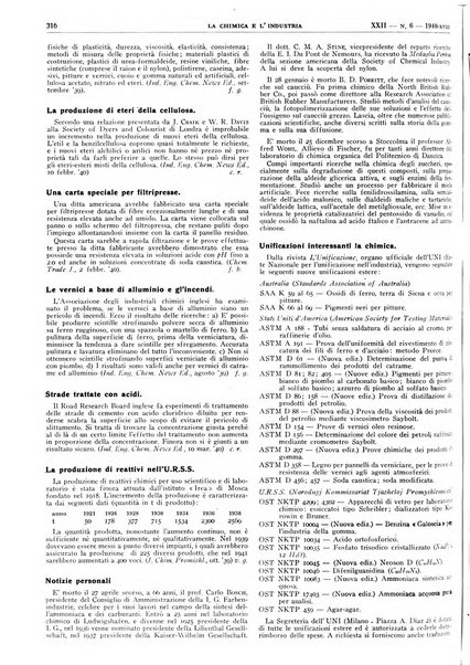 La chimica e l'industria organo ufficiale dell'Associazione italiana di chimica e della Federazione nazionale fascista degli industriali dei prodotti chimici