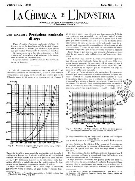 La chimica e l'industria organo ufficiale dell'Associazione italiana di chimica e della Federazione nazionale fascista degli industriali dei prodotti chimici