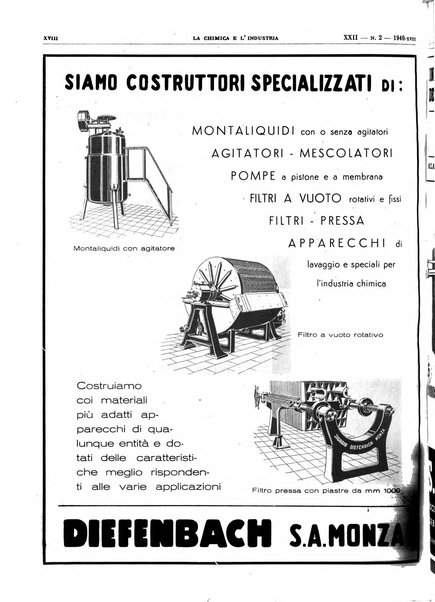 La chimica e l'industria organo ufficiale dell'Associazione italiana di chimica e della Federazione nazionale fascista degli industriali dei prodotti chimici