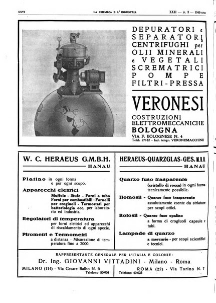 La chimica e l'industria organo ufficiale dell'Associazione italiana di chimica e della Federazione nazionale fascista degli industriali dei prodotti chimici