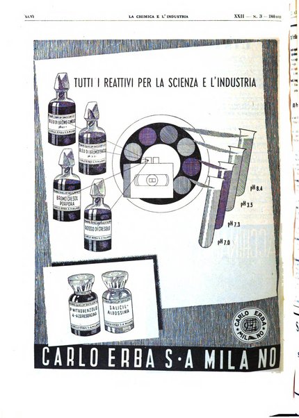 La chimica e l'industria organo ufficiale dell'Associazione italiana di chimica e della Federazione nazionale fascista degli industriali dei prodotti chimici