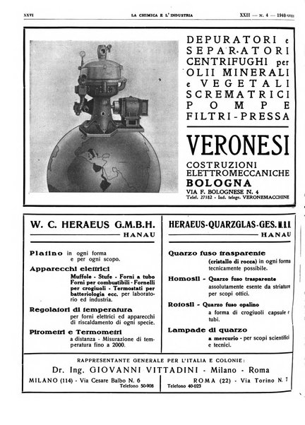 La chimica e l'industria organo ufficiale dell'Associazione italiana di chimica e della Federazione nazionale fascista degli industriali dei prodotti chimici