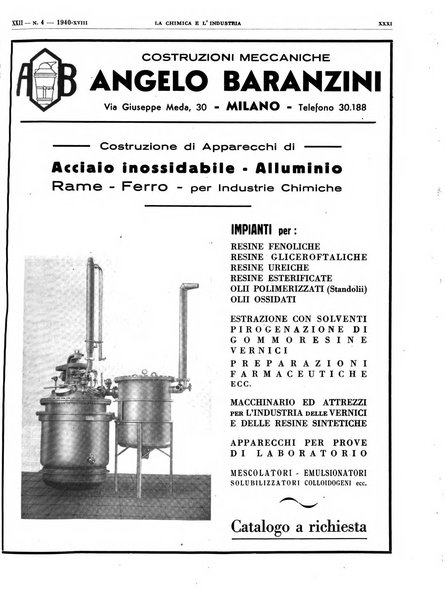 La chimica e l'industria organo ufficiale dell'Associazione italiana di chimica e della Federazione nazionale fascista degli industriali dei prodotti chimici