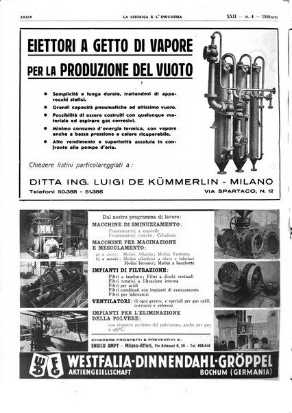 La chimica e l'industria organo ufficiale dell'Associazione italiana di chimica e della Federazione nazionale fascista degli industriali dei prodotti chimici