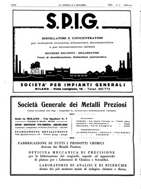 La chimica e l'industria organo ufficiale dell'Associazione italiana di chimica e della Federazione nazionale fascista degli industriali dei prodotti chimici