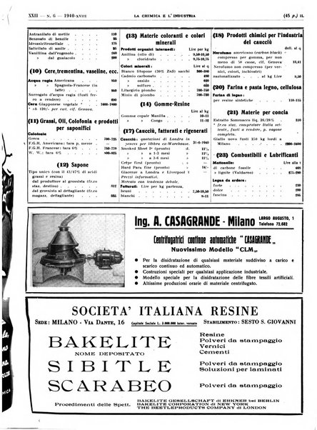 La chimica e l'industria organo ufficiale dell'Associazione italiana di chimica e della Federazione nazionale fascista degli industriali dei prodotti chimici