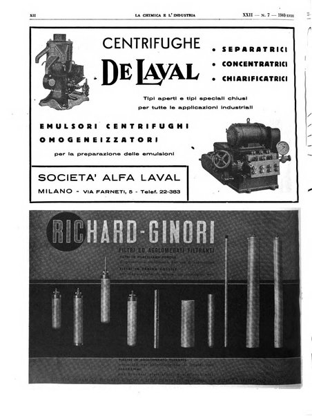 La chimica e l'industria organo ufficiale dell'Associazione italiana di chimica e della Federazione nazionale fascista degli industriali dei prodotti chimici