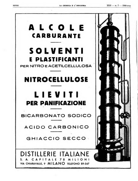 La chimica e l'industria organo ufficiale dell'Associazione italiana di chimica e della Federazione nazionale fascista degli industriali dei prodotti chimici