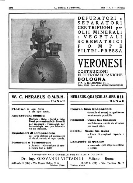 La chimica e l'industria organo ufficiale dell'Associazione italiana di chimica e della Federazione nazionale fascista degli industriali dei prodotti chimici