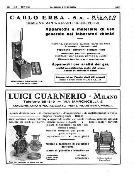 La chimica e l'industria organo ufficiale dell'Associazione italiana di chimica e della Federazione nazionale fascista degli industriali dei prodotti chimici