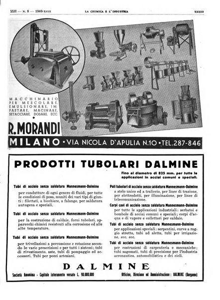 La chimica e l'industria organo ufficiale dell'Associazione italiana di chimica e della Federazione nazionale fascista degli industriali dei prodotti chimici