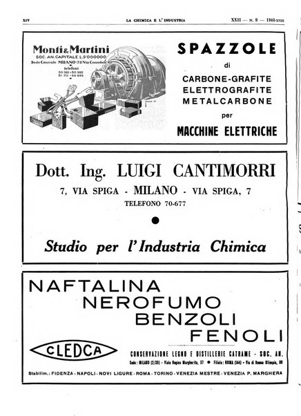 La chimica e l'industria organo ufficiale dell'Associazione italiana di chimica e della Federazione nazionale fascista degli industriali dei prodotti chimici