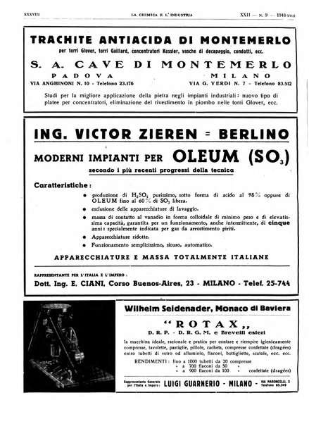 La chimica e l'industria organo ufficiale dell'Associazione italiana di chimica e della Federazione nazionale fascista degli industriali dei prodotti chimici