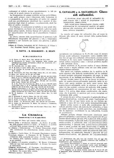 La chimica e l'industria organo ufficiale dell'Associazione italiana di chimica e della Federazione nazionale fascista degli industriali dei prodotti chimici