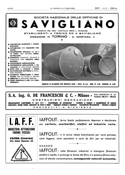 La chimica e l'industria organo ufficiale dell'Associazione italiana di chimica e della Federazione nazionale fascista degli industriali dei prodotti chimici