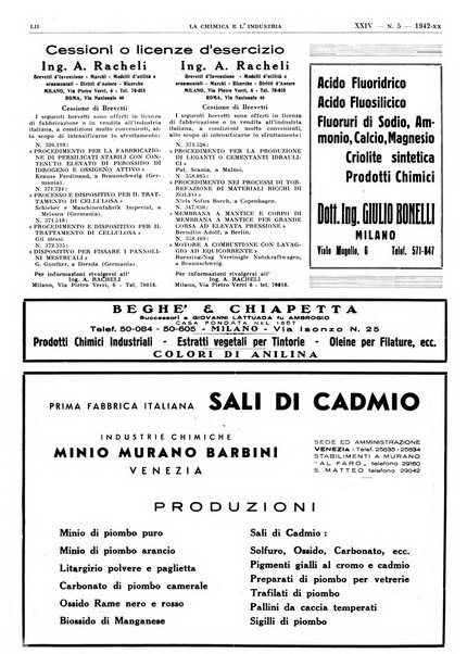 La chimica e l'industria organo ufficiale dell'Associazione italiana di chimica e della Federazione nazionale fascista degli industriali dei prodotti chimici