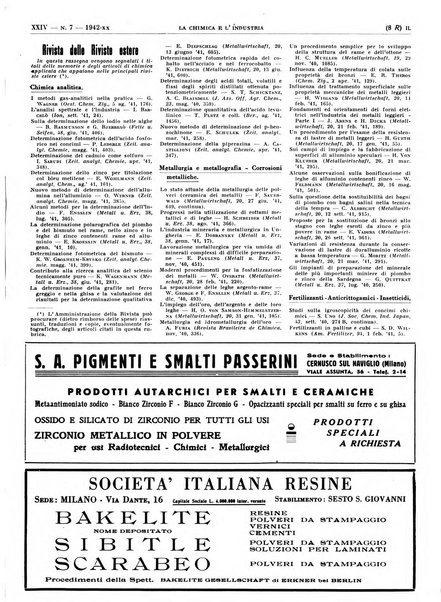 La chimica e l'industria organo ufficiale dell'Associazione italiana di chimica e della Federazione nazionale fascista degli industriali dei prodotti chimici