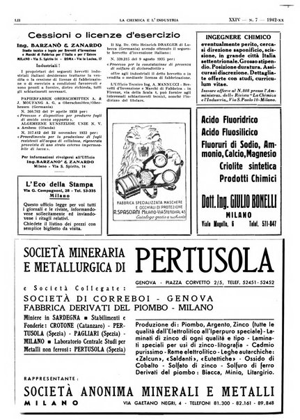 La chimica e l'industria organo ufficiale dell'Associazione italiana di chimica e della Federazione nazionale fascista degli industriali dei prodotti chimici